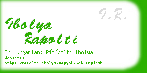 ibolya rapolti business card